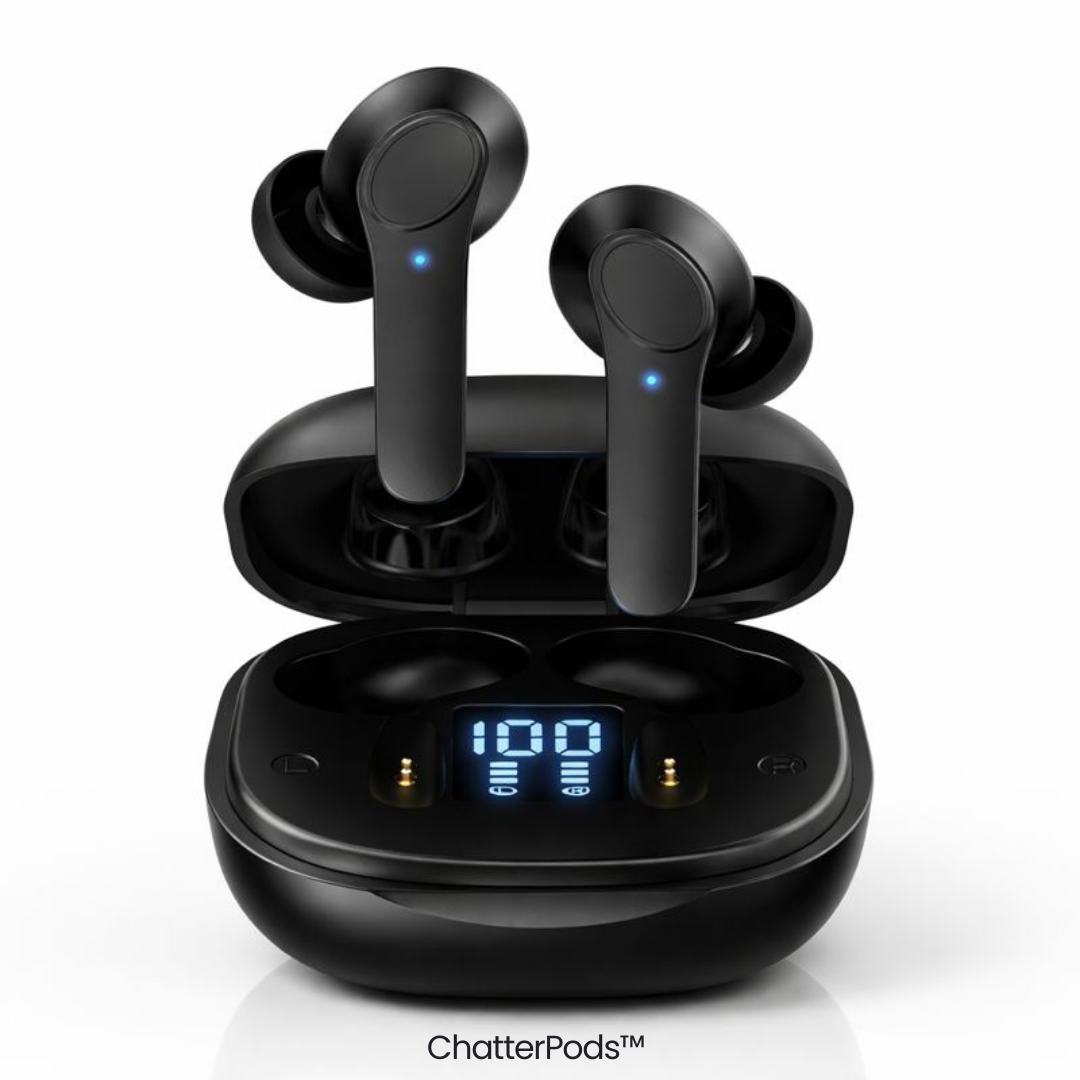 ChatterPods™ Oordopjes voor directe AI-vertaling.